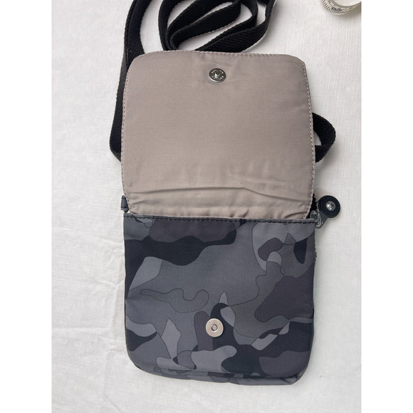 Kipling Camo Fog Eldorado Gray Black Crossbody Travel Bag - Picture 7 of 13